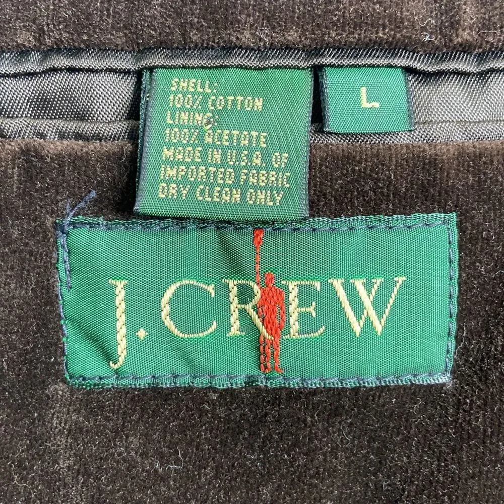 j crew men velvet velour sport coat blazer large brown 3 button